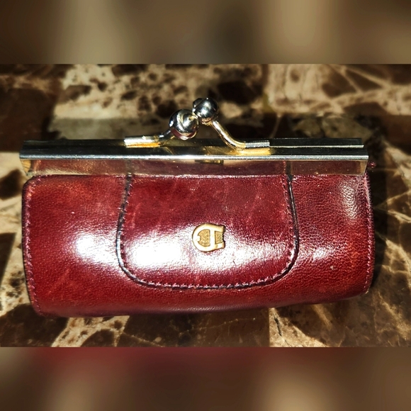 Etienne Aigner Bags Vintage Aigner Change Purse Oxblood Leather Kisslock Snap Coin Poshmark